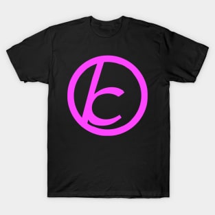 Jewish Anarchist Symbol (Cursive, Pink) T-Shirt